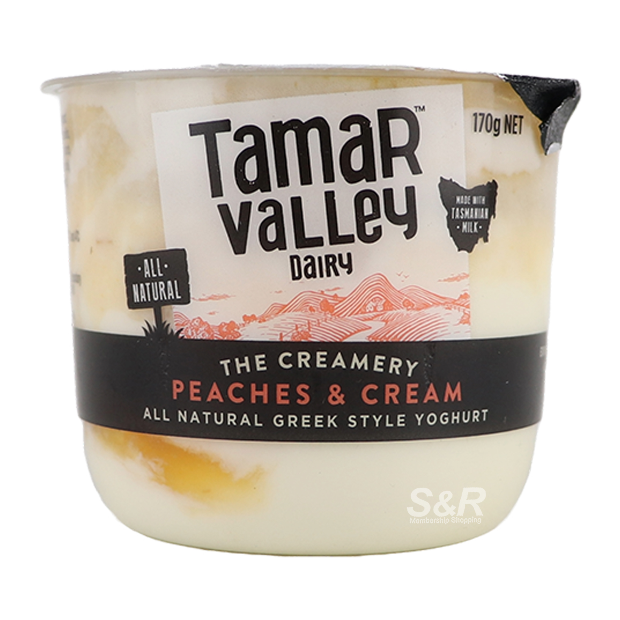 Tamar Valley Dairy Greek Style Yoghurt Peaches and Cream 170g Tamar Valley Dairy Greek Style Yoghurt Peaches and Cream 170g